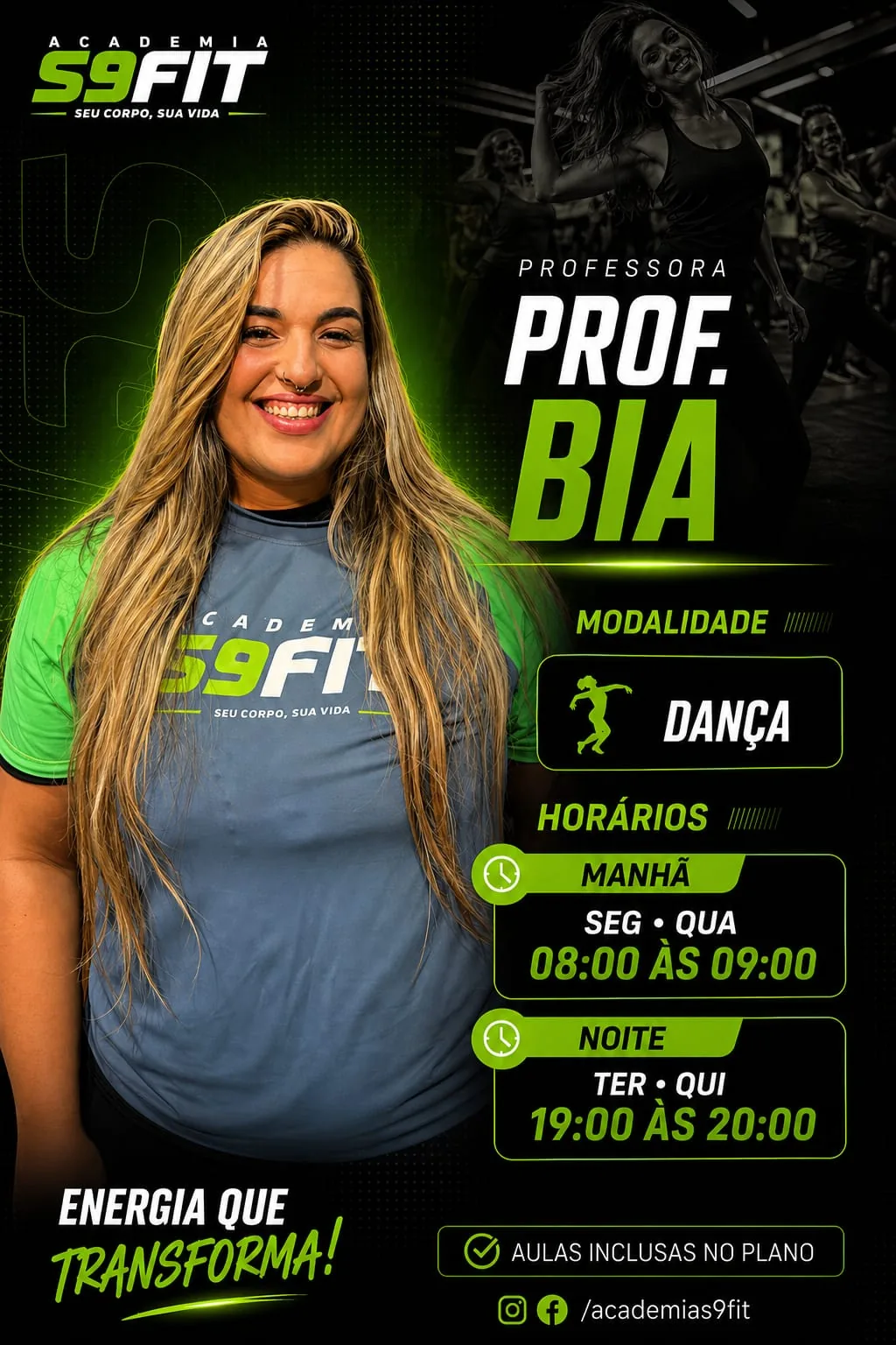 Aulas coletivas com energia