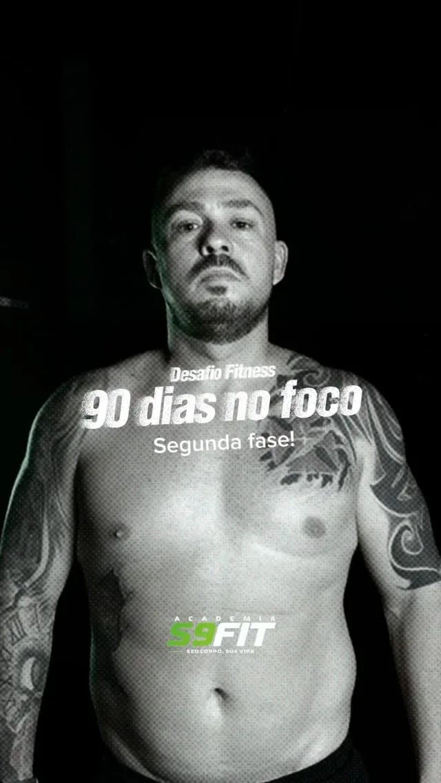 Post do Desafio 90 Dias da S9 Fit com professor, nutricionista e esteticistas em uma proposta integrada de acompanhamento.